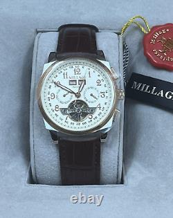 Millage Tourbillion Watch Collection 2326 Automatic Movement Brown Leather