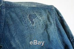 Mint $795 Rrl Medium Blue Indigo Pullover Patch Limited Edition Repaired