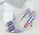 New Manolo Blahnik Limited Edition Hangisi Patch Embellished Pumps
