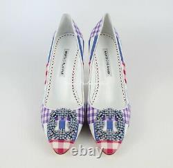 NEW MANOLO BLAHNIK Limited Edition Hangisi Patch Embellished Pumps