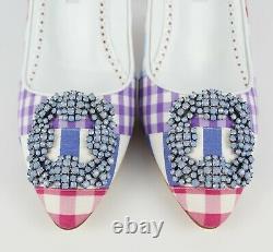 NEW MANOLO BLAHNIK Limited Edition Hangisi Patch Embellished Pumps