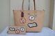 Nwt Coach Disney Minnie Mouse Patch City Zip Tote Beechwood Leather Bag & Wallet
