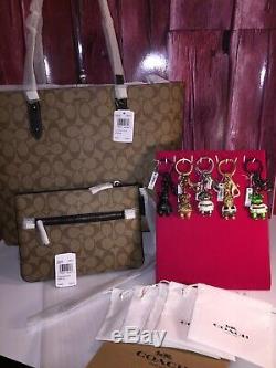 NWT Star Wars COACH 7 Piece Set Town Tote & Wristlet & 5 Key Fob Set Lt Ed $1116