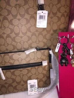 NWT Star Wars COACH 7 Piece Set Town Tote & Wristlet & 5 Key Fob Set Lt Ed $1116