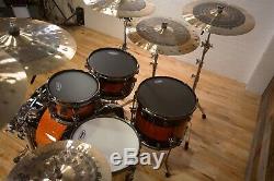 Natal Originals Maple Ltd Edition 4 Piece Drum Kit, Piano Black / Orange Sparkle