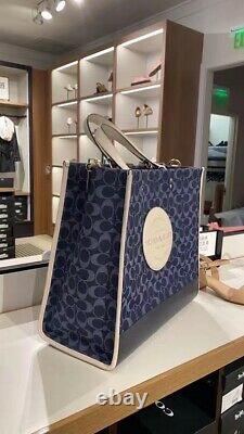 Nwt Coach Dempsey Tote 40 In Signature Jacquard With Patch