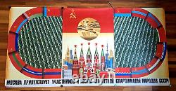 ORIGINAL TRIPTYCH sport POSTER/banner/SOVIET olympic/ INDUSTRIAL VINTAGE/8640in