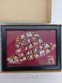 One Piece Pins set 25th Anniversary Limited Edition Straw Hat Framed Acrylic F/S