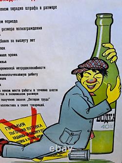 Original ANTI VODKA Whiskey WINE Rom/Soviet ANTI BOOTLEG/ BIG Propaganda POSTER