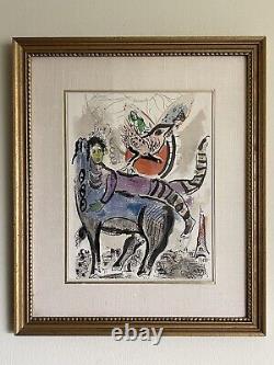 Original Marc Chagall Antique Modern Abstract Lithograph Old Vintage Cubism 1967