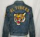 Polo Ralph Lauren Mens Varsity Tigers Football Letterman Patch Denim Jacket Xl