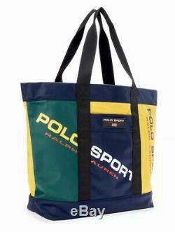 Polo Ralph Lauren SPORT Tote Bag Nylon Color Block Spell Out Limited Edition NWT