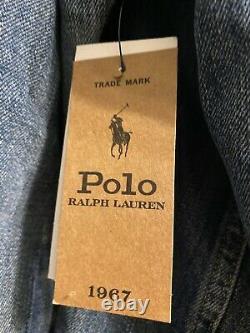 Polo Ralph Lauren Sportsman Trucker Patch Denim Jean Jacket Mens 2XLT Big & Tall