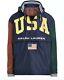 Polo Ralph Lauren Usa Big Pony Spell Out Colorblock Anorak Jacket Nwt Mens L