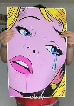 Pop Street Art Face Pink print by Chris Boyle Crying women 13/25