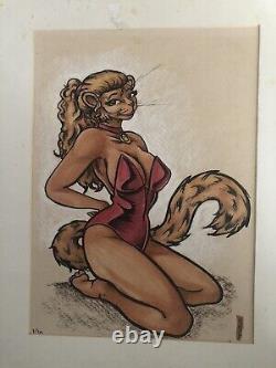 RARE/vintage SAMUEL PEARSE FURRY ART HAND COLORED / Limited Edition Piece
