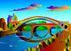 Rainbow Bridge. Giclee Signed Canvas. 40x60cm By Christopher Langley