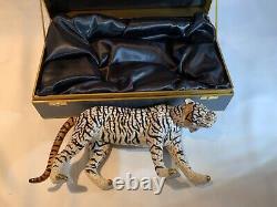 Rare Authentic Herend Limited Edition Large Sumatran Tiger Gold Fishnet/black