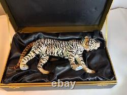 Rare Authentic Herend Limited Edition Large Sumatran Tiger Gold Fishnet/black