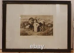 Rare Limited Edition, c1900 Print In Antique Frame of PEACE, by William STRUTT