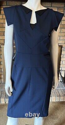 Roland Mouret Limited Edition Navy Pieced Sheath Dress Size 12