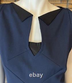 Roland Mouret Limited Edition Navy Pieced Sheath Dress Size 12