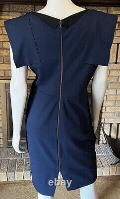 Roland Mouret Limited Edition Navy Pieced Sheath Dress Size 12