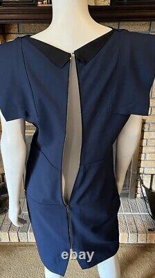 Roland Mouret Limited Edition Navy Pieced Sheath Dress Size 12