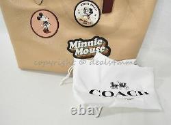 SET Coach X Disney Minnie Mouse Patch City Zip Tote + Wallet in Beechwood