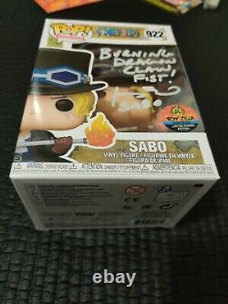 SIGNED One Piece SABO Certified Signed TOYZILLA Limited #9/100 Edition Funko POP