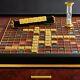 Scrabble Franklin Mint Limited Edition 18k Gold Plated Pieces Black Wood Cabinet