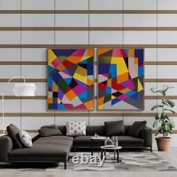 Set Of 2, Giant Abstract Canvas Wall Art, XL Ltd Edition Prints By R Singleton