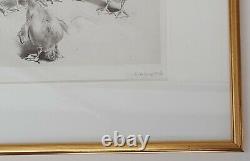 Signed Etching LEONARD ROBERT BRIGHTWELL'Toilet' Framed Ducklings