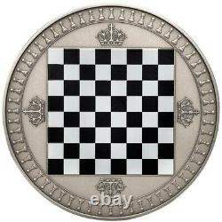 Silver Chess Set Circular Base And 32 Pieces Beautiful Art. Limited Edition 500