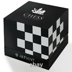 Silver Chess Set Circular Base And 32 Pieces Beautiful Art. Limited Edition 500