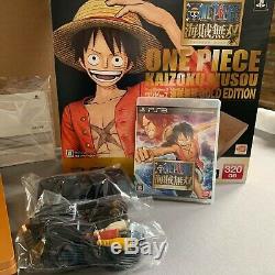 Sony Playstation 3 Ps3 One Piece Limited Edition Gold In Box (black Controller)