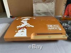 Sony Playstation 3 Ps3 One Piece Limited Edition Gold In Box (black Controller)