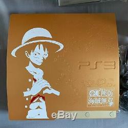 Sony Playstation 3 Ps3 One Piece Limited Edition Gold In Box (black Controller)
