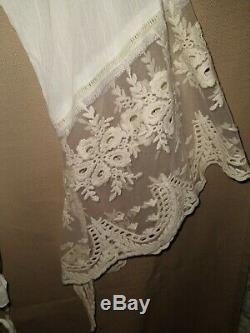 Spell and the Gypsy Collective Prairie size 12 White Blouse With Lace Sleeves