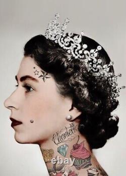 The Queen Punk With Tattoo Canvas Print Wall Art Picture Size 30x24 Inch 18mm