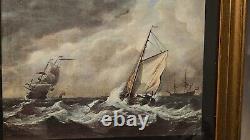 Thomas Luny -Dutch Sailboats in Choppy Waters-1960s Print Reproduction