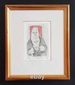 Tim Bulmer Framed & Signed Limited Edition Etching'In Consideration' Caricature