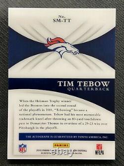 Tim Tebow 2015 Panini Immaculate Signature Moves Auto Sp 25/25 Iconic Pose