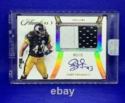 Troy Polamalu 2020 Flawless Encased SSP 9/15 Auto Worn Patch HOF