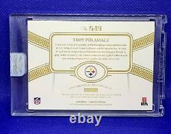 Troy Polamalu 2020 Flawless Encased SSP 9/15 Auto Worn Patch HOF