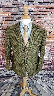 VTG 1969 JC Wells LTD LONDON 46S Houndstooth Tweed Elbow Patch Sport Coat Jacket