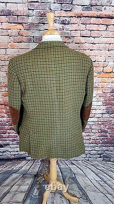 VTG 1969 JC Wells LTD LONDON 46S Houndstooth Tweed Elbow Patch Sport Coat Jacket