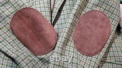 VTG 1969 JC Wells LTD LONDON 46S Houndstooth Tweed Elbow Patch Sport Coat Jacket