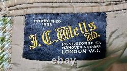 VTG 1969 JC Wells LTD LONDON 46S Houndstooth Tweed Elbow Patch Sport Coat Jacket