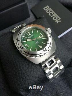 Vostok Amphibia 1967 Green face Diver Watch Rare 200m Limited Edition 500 pieces